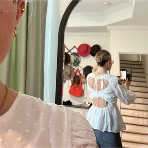 NWT Cecilie Bahnsen White Peplum Blouse